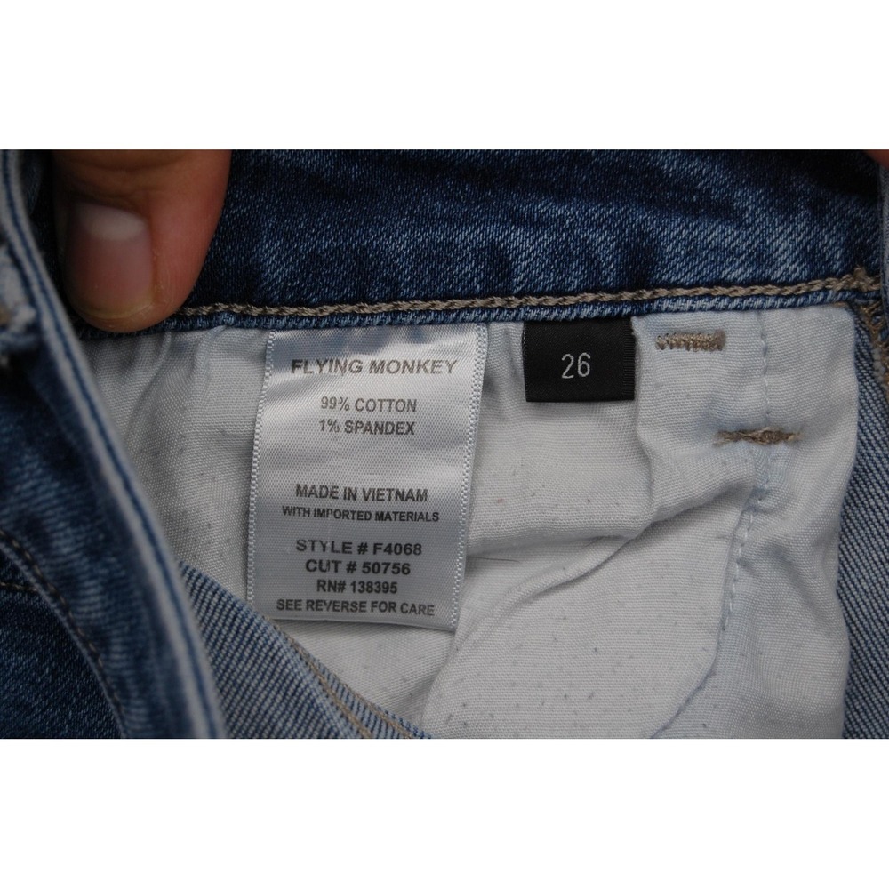 Flying Monkey Jeans‎ Womens 26 Blue High Rise Distressed Raw Hem Ankle F4068 - Picture 14 of 15